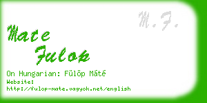 mate fulop business card