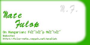 mate fulop business card